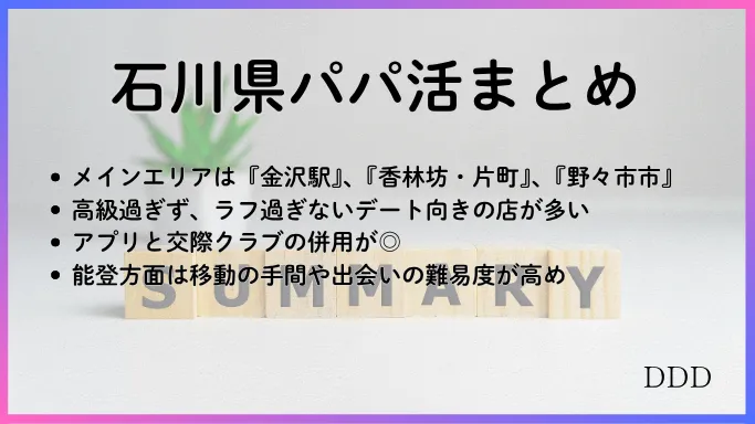 パパ活 男性 石川県 まとめ